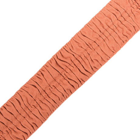 Italian Rust Ruched Stretch Wool Trimming - 2.375"