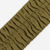 Italian Moss Green Ruched Stretch Wool Trimming - 2.375"