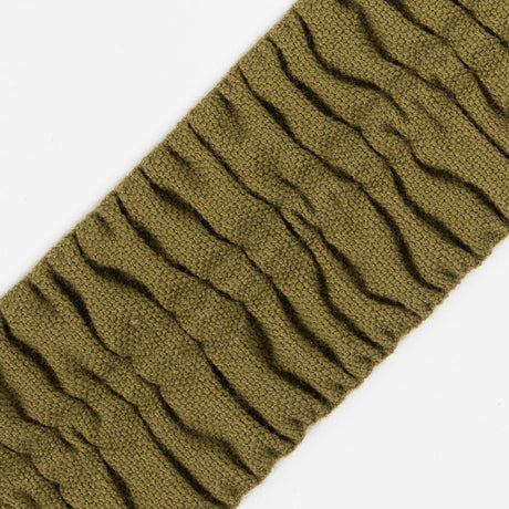 Italian Moss Green Ruched Stretch Wool Trimming - 2.375"