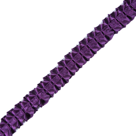 Italian Dark Purple Box Pleated Trimming - 1"