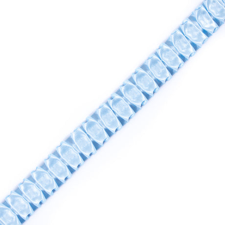 Italian Sky Blue Box Pleated Trimming - 1"