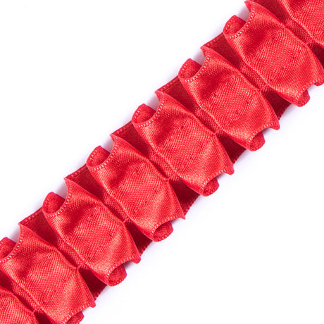 Italian Red Box Pleated Trimming - 1"