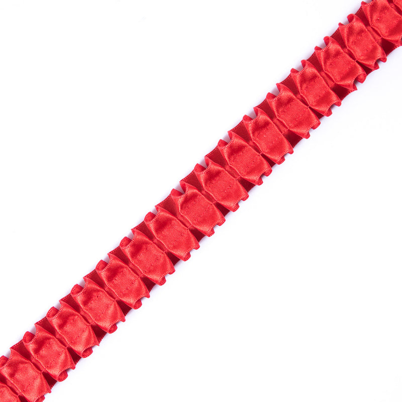 Italian Red Box Pleated Trimming - 1"