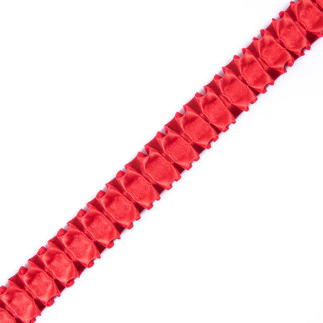 Italian Red Box Pleated Trimming - 1"