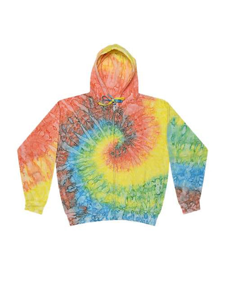 Colortone Unisex Tie-Dyed Full-Zip Hooded Sweatshirt