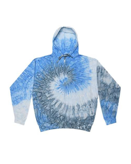 Colortone Unisex Tie-Dyed Full-Zip Hooded Sweatshirt