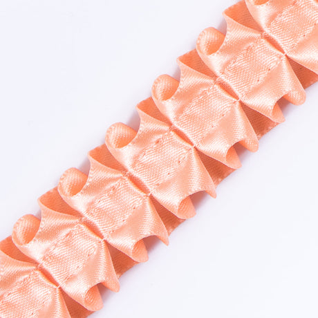 Italian Peach Box Pleated Trimming - 1"