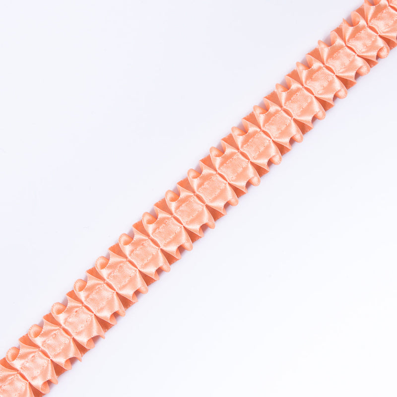 Italian Peach Box Pleated Trimming - 1"
