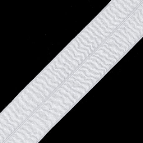 Italian White Stretch Foldover Elastic - 0.75"