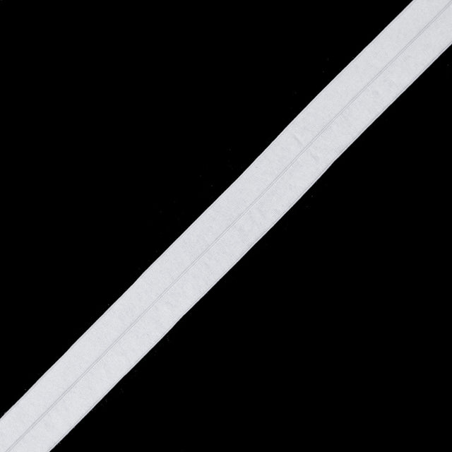 Italian White Stretch Foldover Elastic - 0.75"