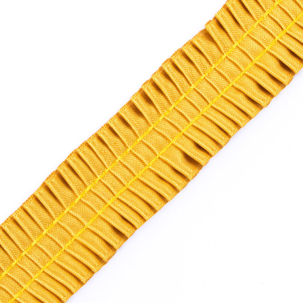 Italian Mustard Deep Knife Pleated Trimming - 1"