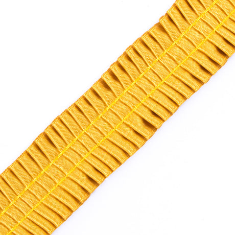 Italian Mustard Deep Knife Pleated Trimming - 1"