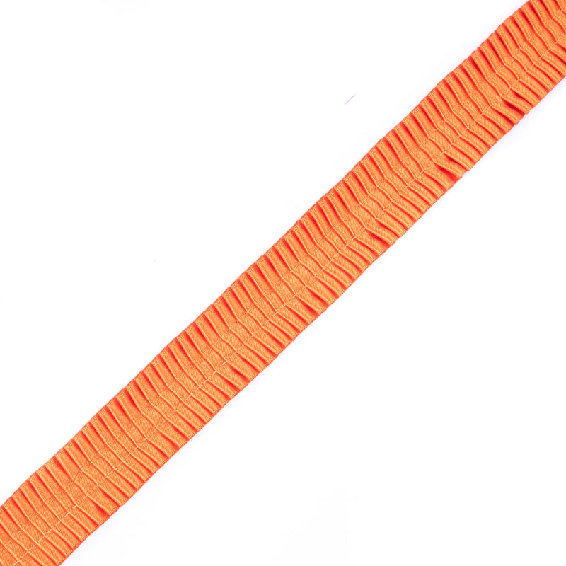 Italian Orange Deep Knife Pleated Trimming - 1"