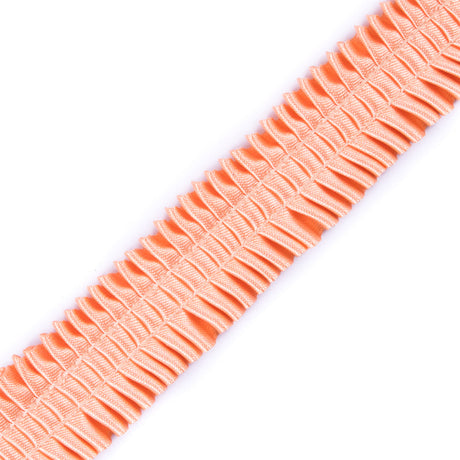 Italian Peach Deep Knife Pleated Trimming - 1"