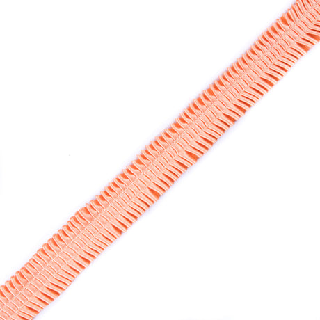 Italian Peach Deep Knife Pleated Trimming - 1"