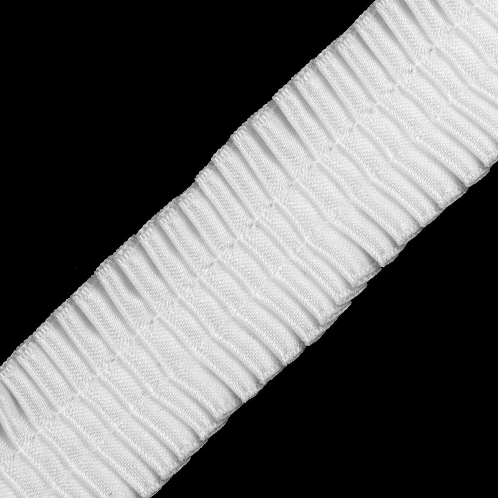Italian White Deep Knife Pleated Trimming - 1"