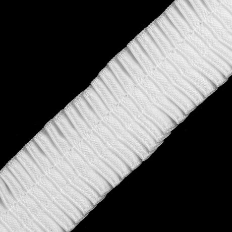 Italian White Deep Knife Pleated Trimming - 1"