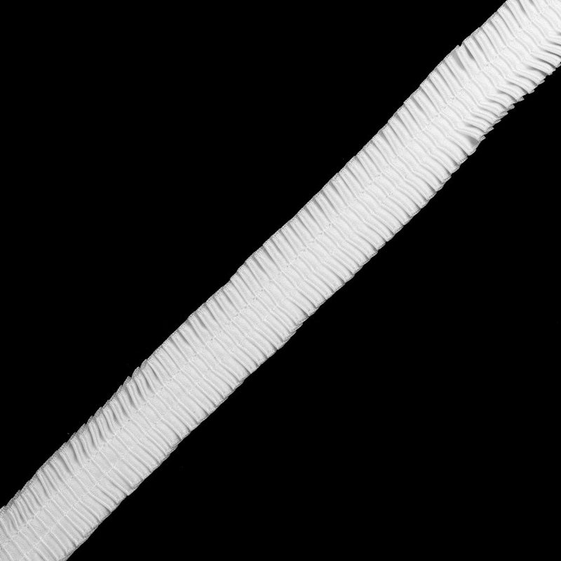 Italian White Deep Knife Pleated Trimming - 1"