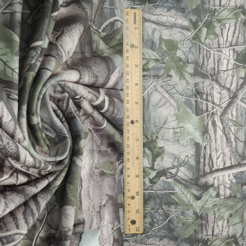 Brushed Polyester Spandex Knit Tree Camo
