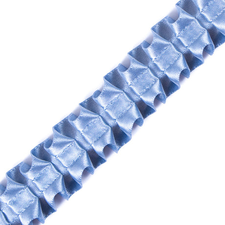 Italian Colonial Blue Box Pleated Trimming - 1"