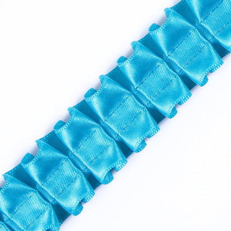 Italian Aqua Box Pleated Trimming - 1"