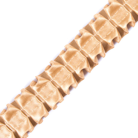 Italian Light Gold Box Pleated Trimming - 1"
