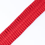 Italian Red Deep Knife Pleated Trimming - 1"