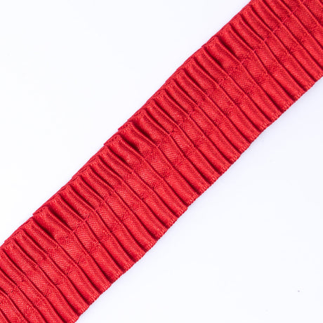 Italian Red Deep Knife Pleated Trimming - 1"