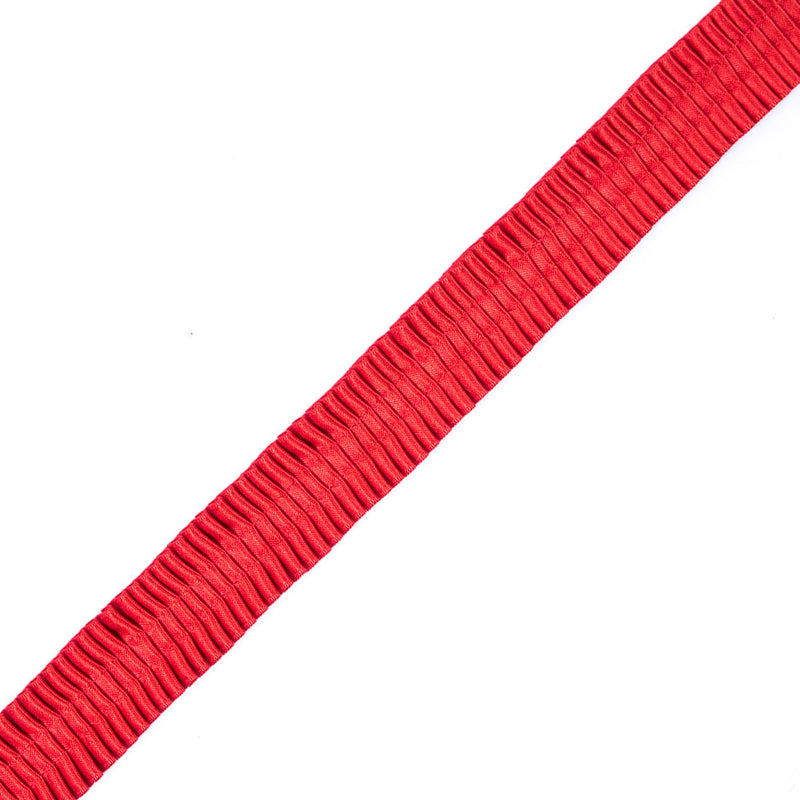 Italian Red Deep Knife Pleated Trimming - 1"