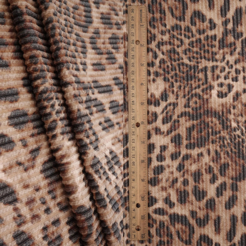 Chic Leopard Animal Double Knit Fabric 55" Soft Stretchy Material for Sewing