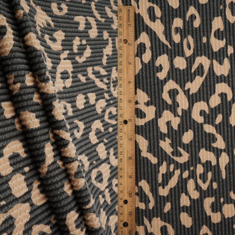 56/57" Wide Double Knit Leopard Print Fabric Soft Polyester Rayon Spandex Blend