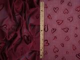 Heart Flocked Mesh Fabric