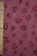 Heart Flocked Mesh Fabric