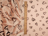 Heart Flocked Mesh Fabric