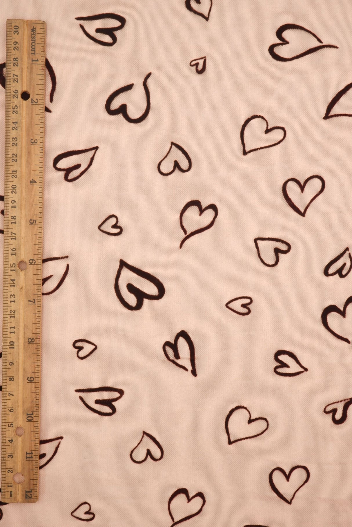 Heart Flocked Mesh Fabric