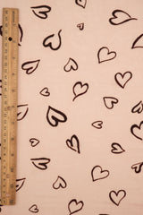 Heart Flocked Mesh Fabric