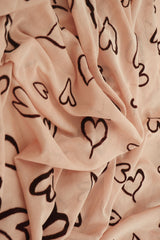 Heart Flocked Mesh Fabric