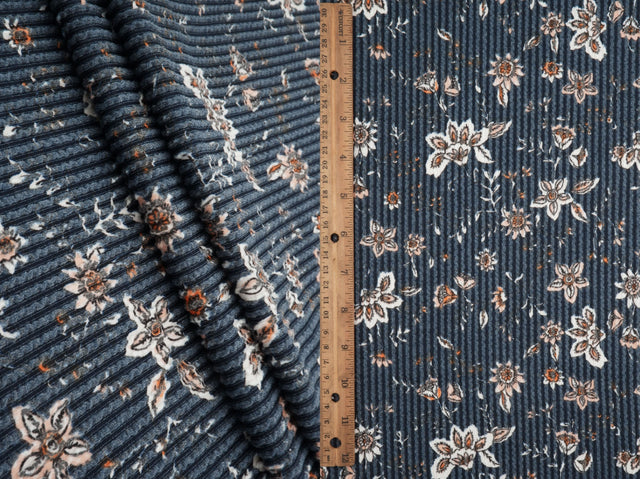 Floral Double Knit Fabric Boho Print