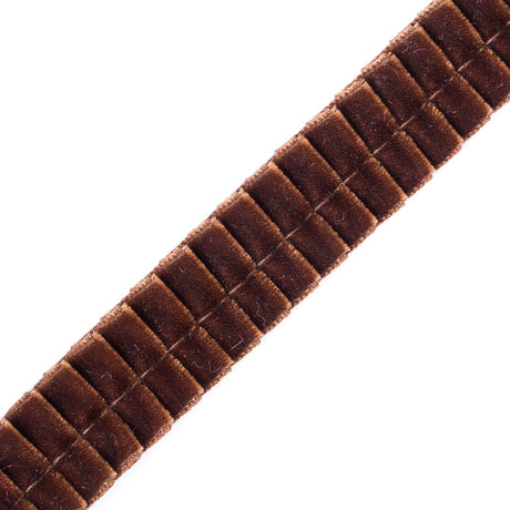 Italian Dark Brown Velvet Knife Pleated Trimming - 0.875"