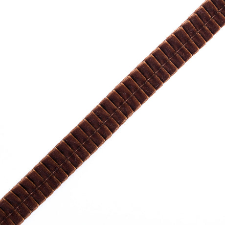 Italian Dark Brown Velvet Knife Pleated Trimming - 0.875"