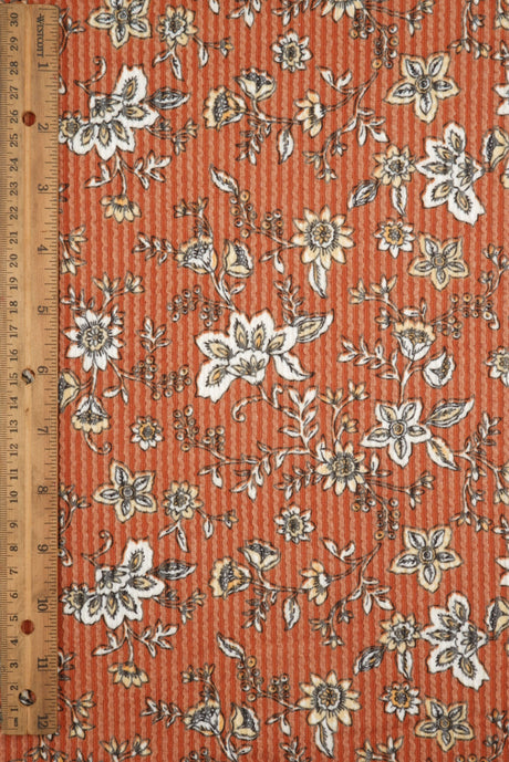 Floral Double Knit Fabric Boho Print