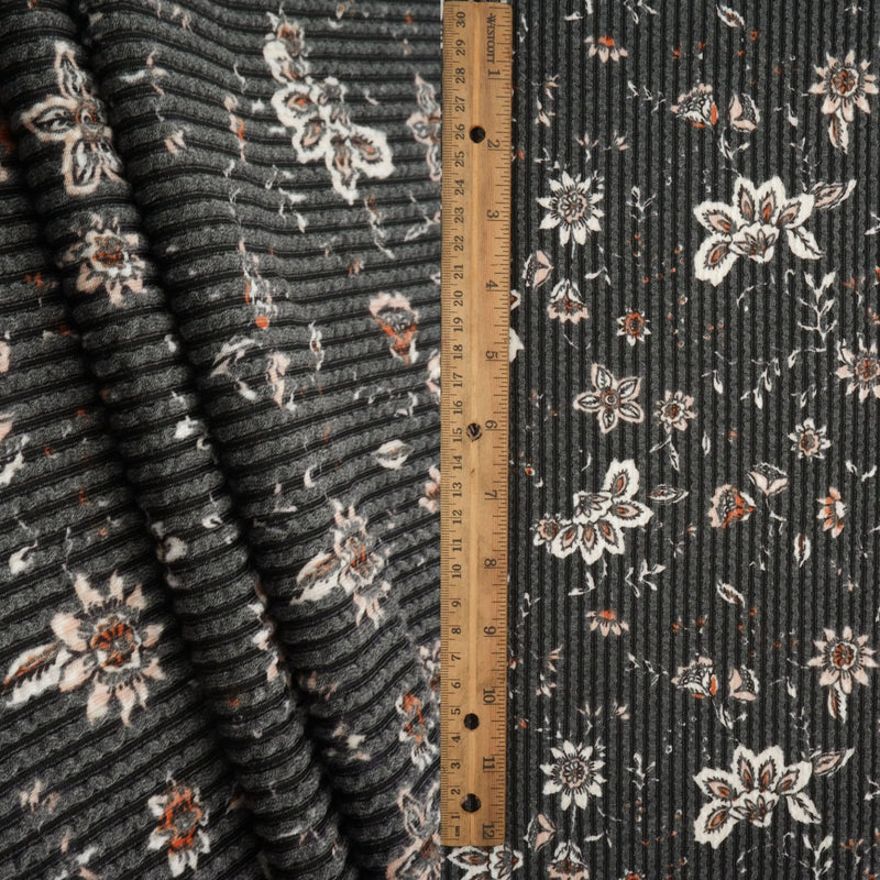 Boho Floral Double Knit Fabric 56/57" Wide Soft Stretchy Polyester Rayon Spandex for Sewing