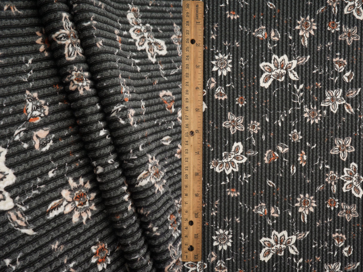 Floral Double Knit Fabric Boho Print