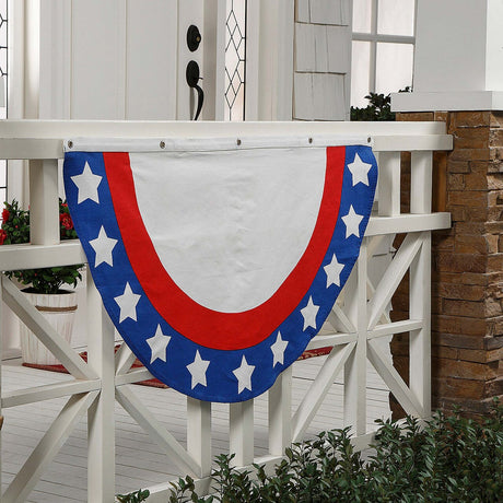 39" x 21" Patriotic Stars & Stripes Cotton Bunting