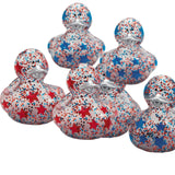 2" Patriotic Red, White & Blue Glitter Rubber Ducks 12 Pc.