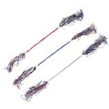 18" Patriotic Red, White & Blue Tinsel Plastic Batons 6 Pc.