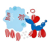 6 1/2" x 6 1/2" Patriotic Balloon Dog Foam Sign Craft Kit Makes 12