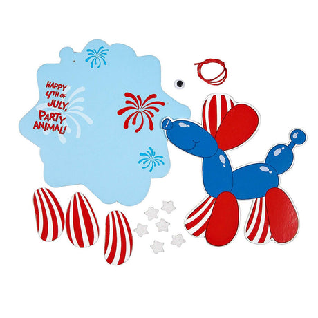6 1/2" x 6 1/2" Patriotic Balloon Dog Foam Sign Craft Kit Makes 12