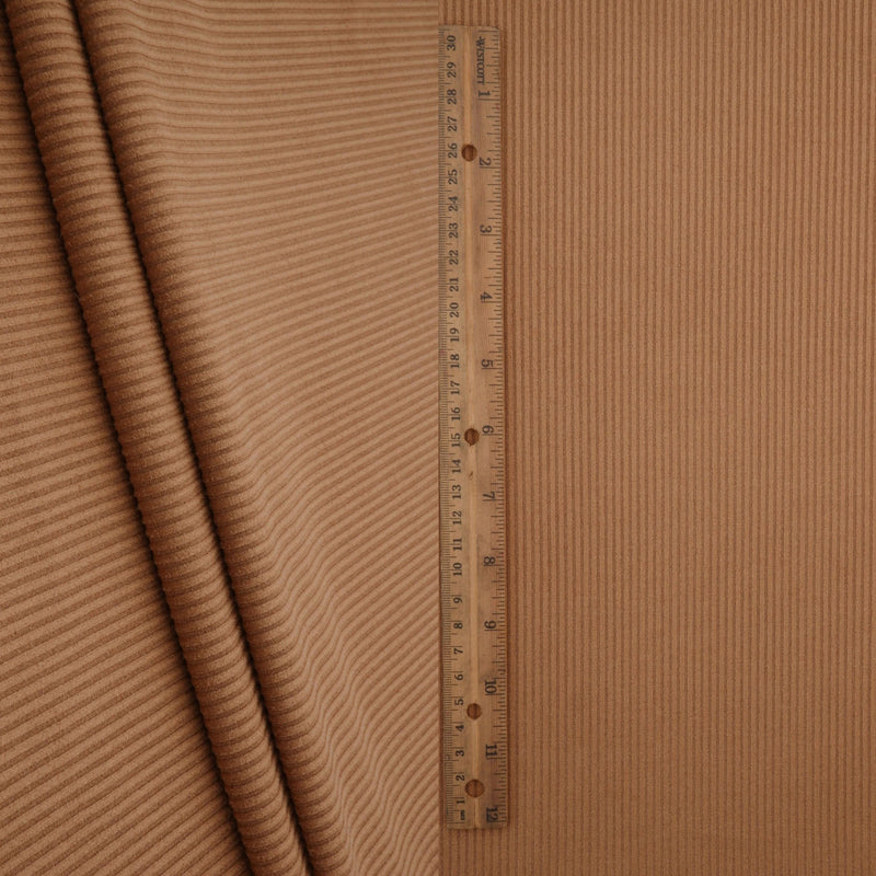 Micro Suede Rib Knit Fabric Brown