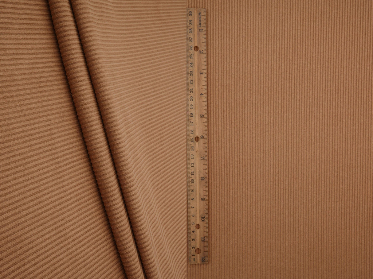 Micro Suede Rib Knit Fabric Brown